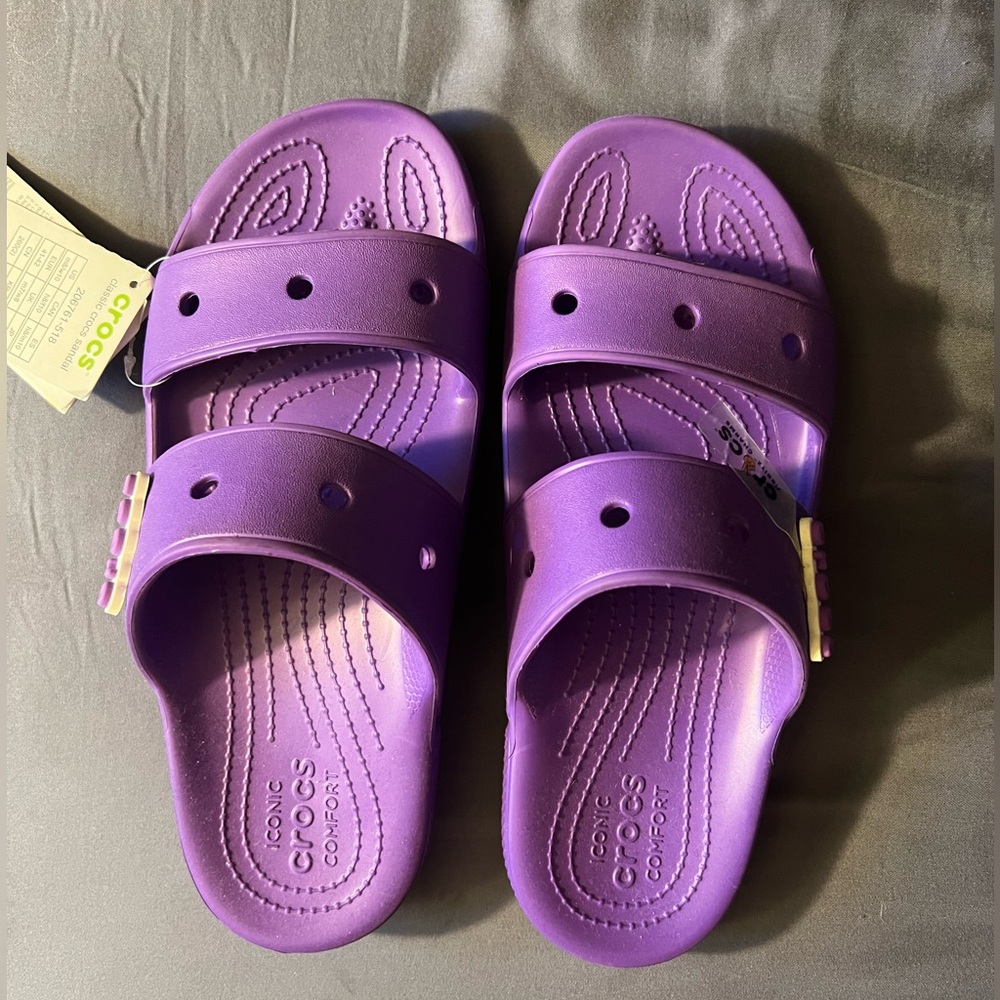 NWT Purple Croc Sandals